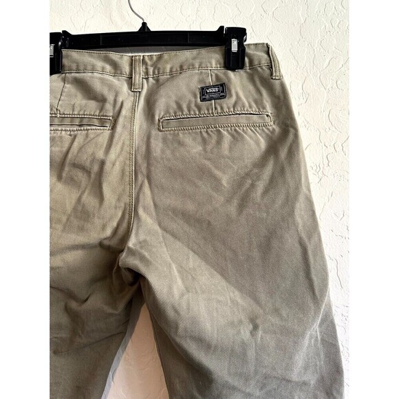 VANS Mid Rise Flat Front Chino Shorts Mens Size 28 Brown Slash Pocket - Picture 14 of 16